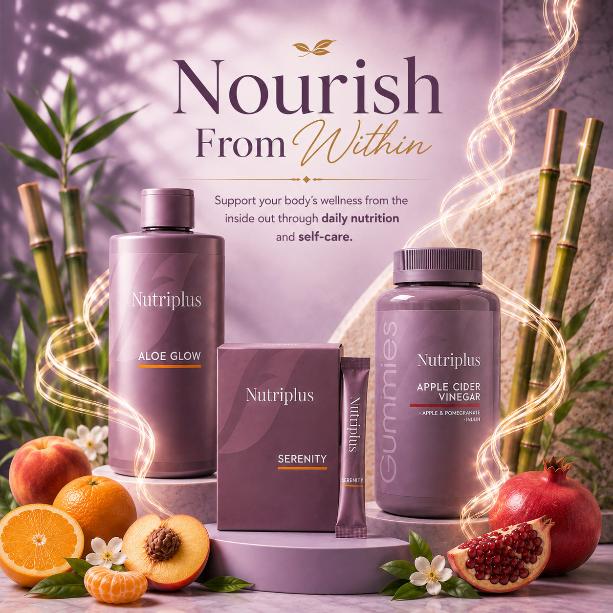 Nutriplus Wellness Bundle | Aloe Glow, Serenity & ACV Gummies