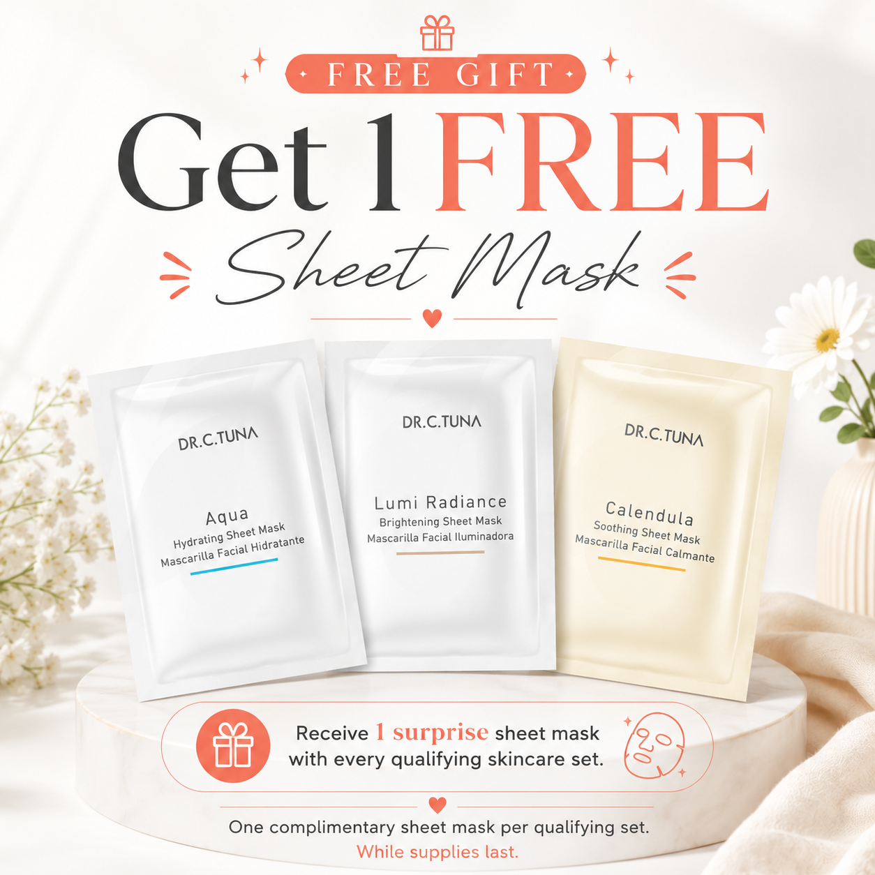 🎁 FREE Dr. C. Tuna Sheet Mask Gift (1 Single Mask) (0% off)