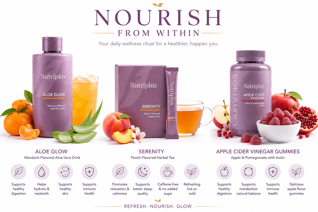 Nutriplus Wellness Bundle | Aloe Glow, Serenity & ACV Gummies