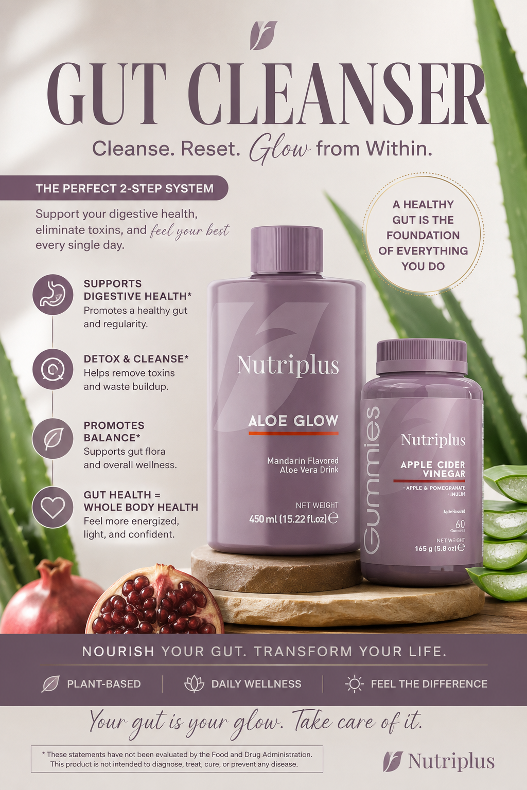 Gut Cleanse Duo: Aloe Glow & ACV Gummies