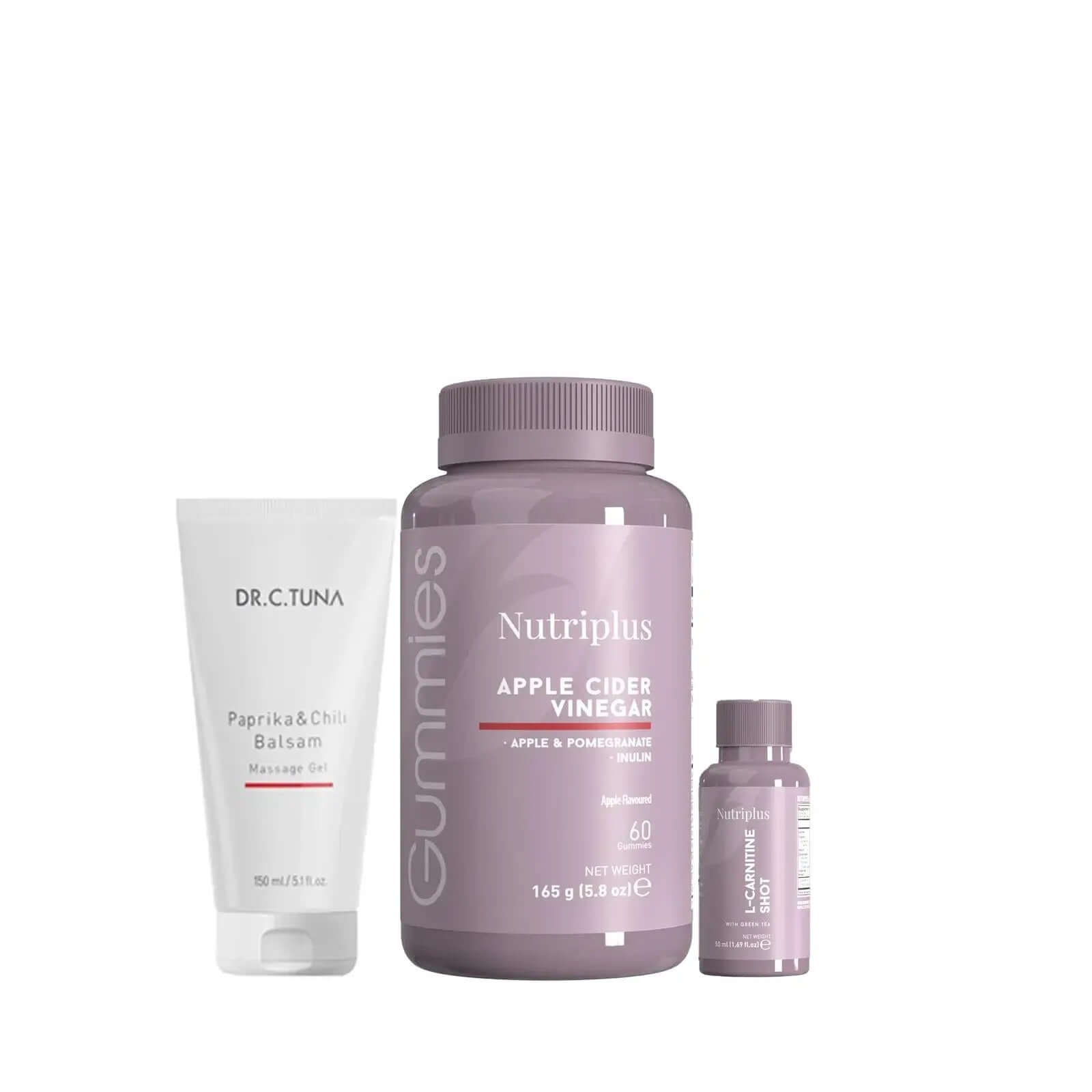 Paprika & Chilli Massage Gel, Apple Cider Vinegar Gummies, L-Carnitine Shot